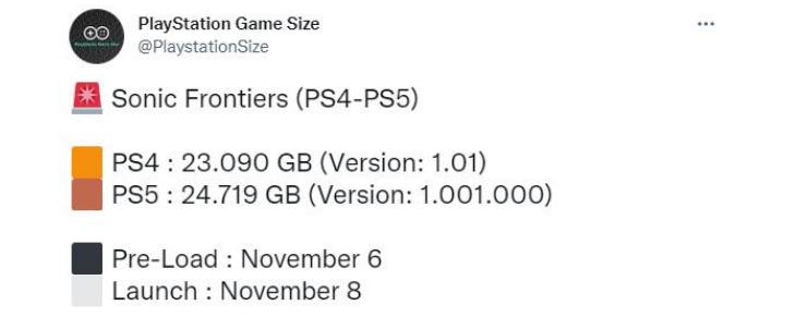 《索尼克：未知边境》PS文件大小公布 11月6日预载开始