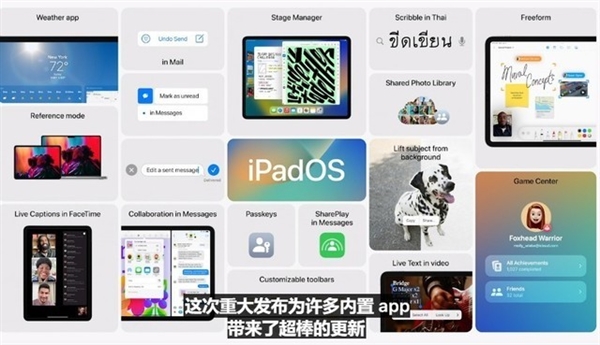 苹果发布 iPadOS 16桌面级体验加持